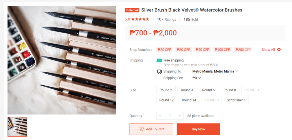 shopee screenshot of the yellow violet house product listing