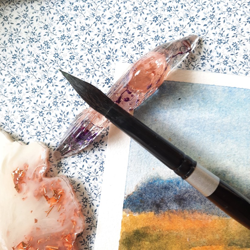 Silver black velvet brush and brush stand