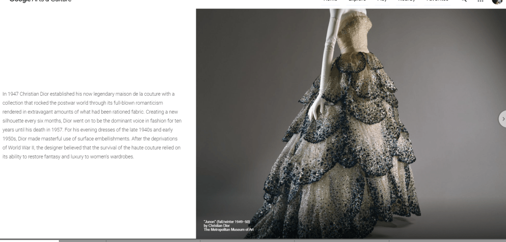 Christian Dior ball gown at The Met