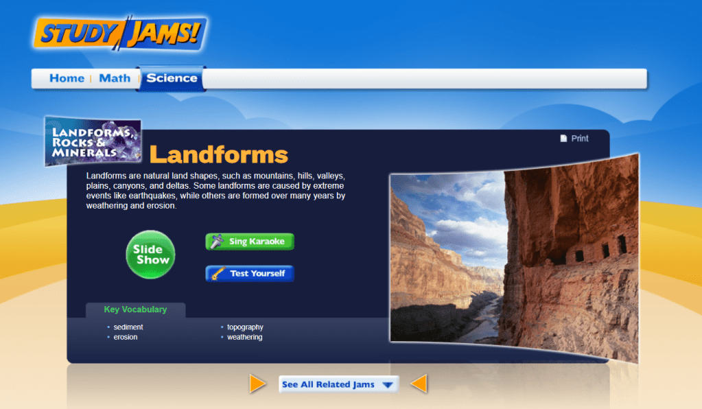 study jams landforms
