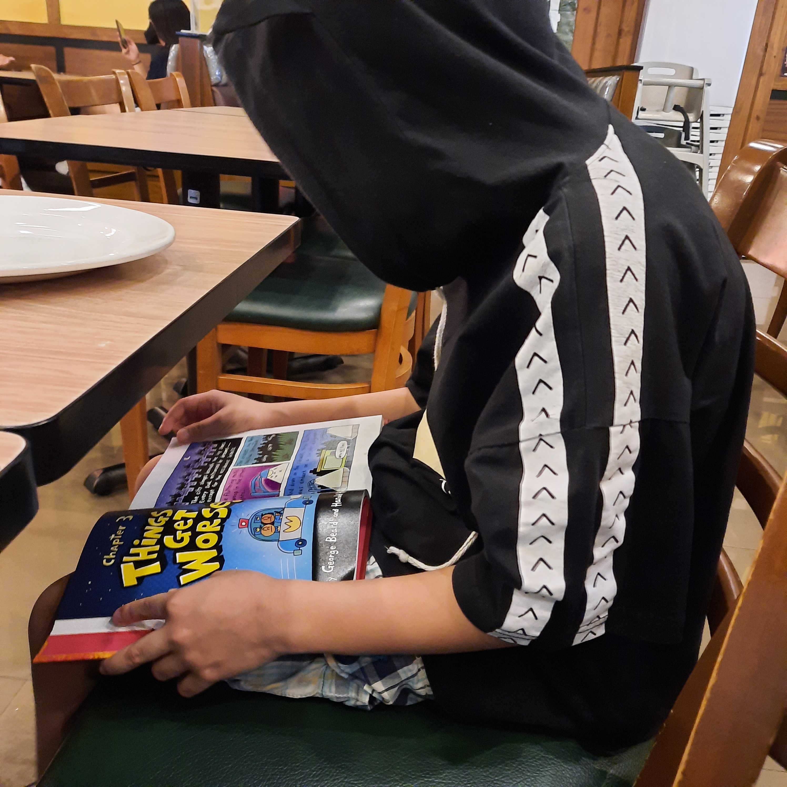 Ian and his latest Dogman inside one of our favorie restaurants