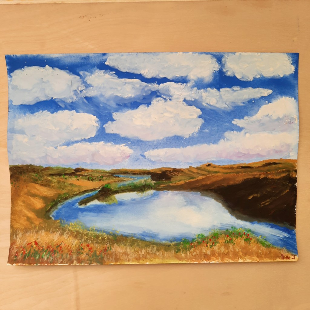 gouache landscape art by Grass
