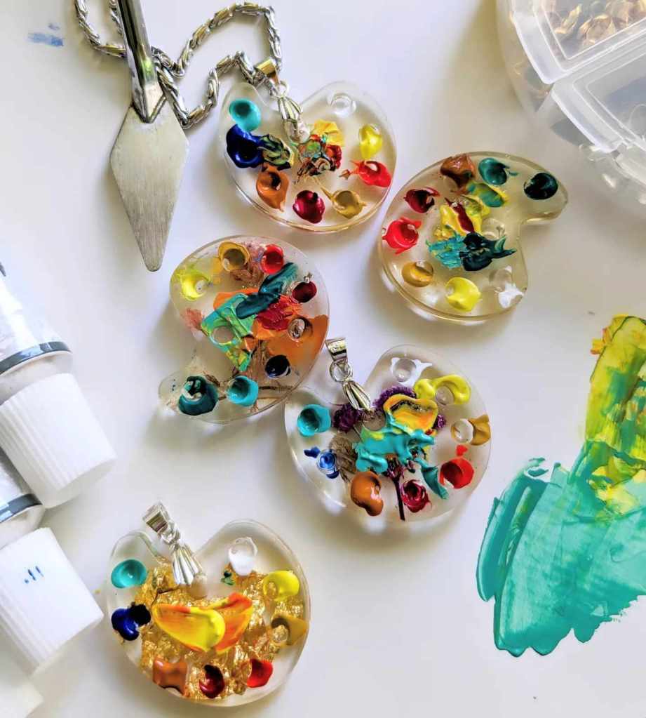 tiny resin artist palettes