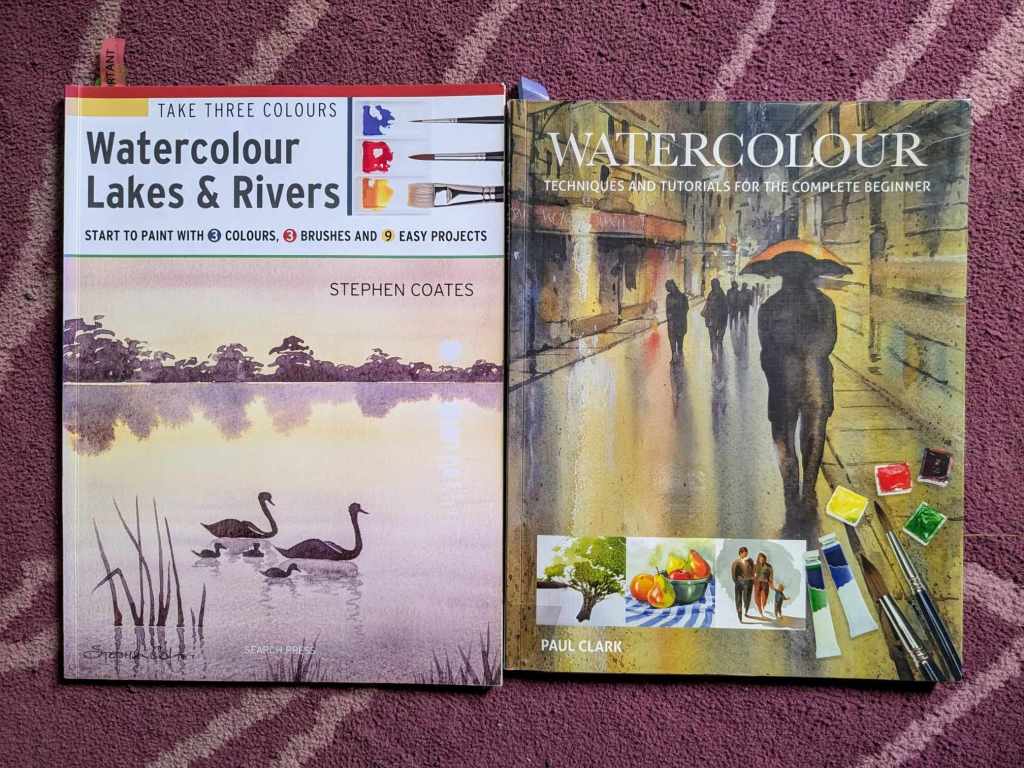 watercolor books by Stephen Coates and Paul Clark for homeschooling lesson in art
