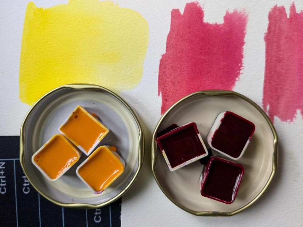 handmade watercolors for homeschooling project