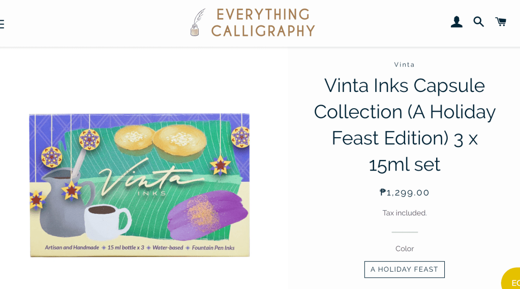 Vinta Inks Capsule A Holiday Feast Edition at Everything Calligraphy