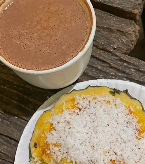 hot chocolate and bibingka by Cafe Tanglaw