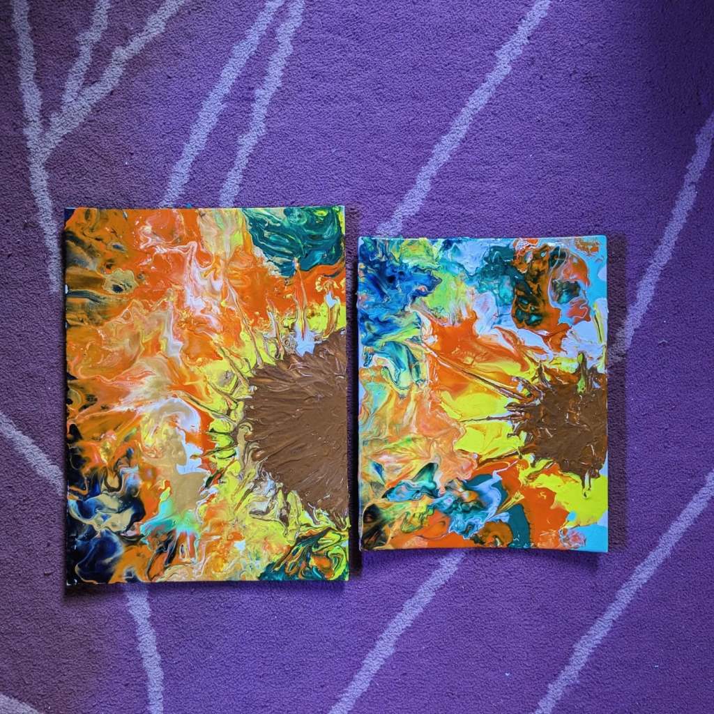 acrylic pour painting by Grass and Ian