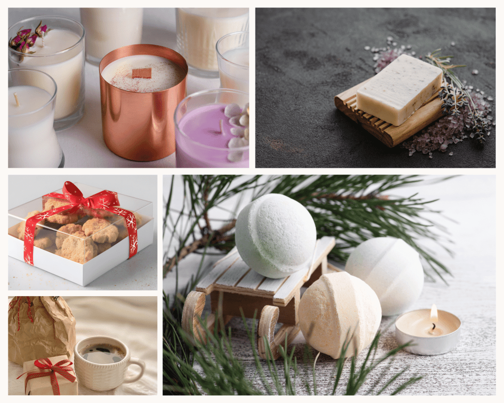 handmade gifts collage for Valentine's Day
