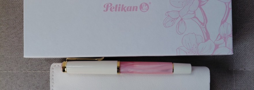 Pelikan M200 Cherry Blossom box and leatherette pen case