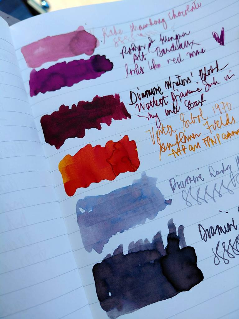 ink swatches today close-up