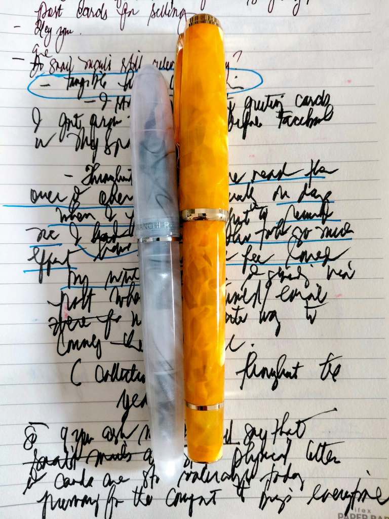 handwritten blog article using Wancher Mofu and Hongdian N1S fountai pens